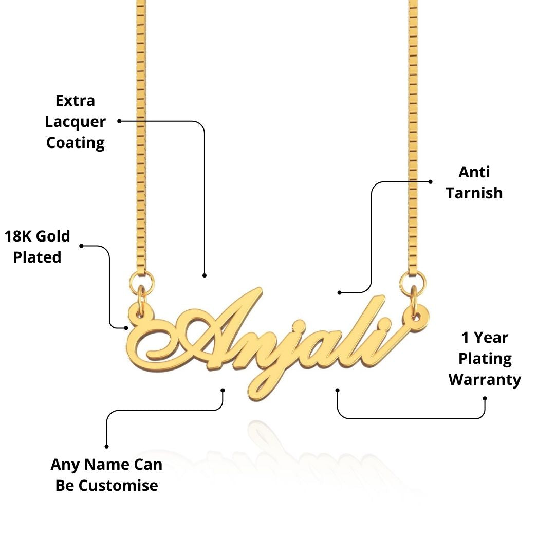 18K Gold Plated Classic Name Necklace