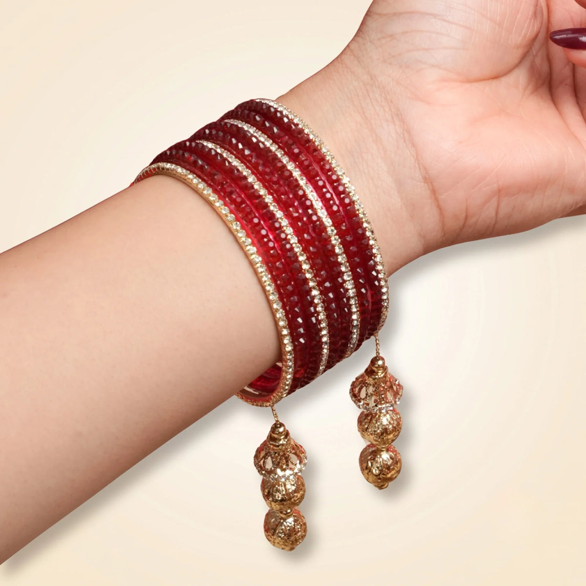 Crimson Charm Bangle Set