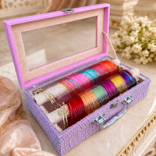 Jelly Bangle Trunk Box (96 Bangles + 8 Ghungroo Bangles)