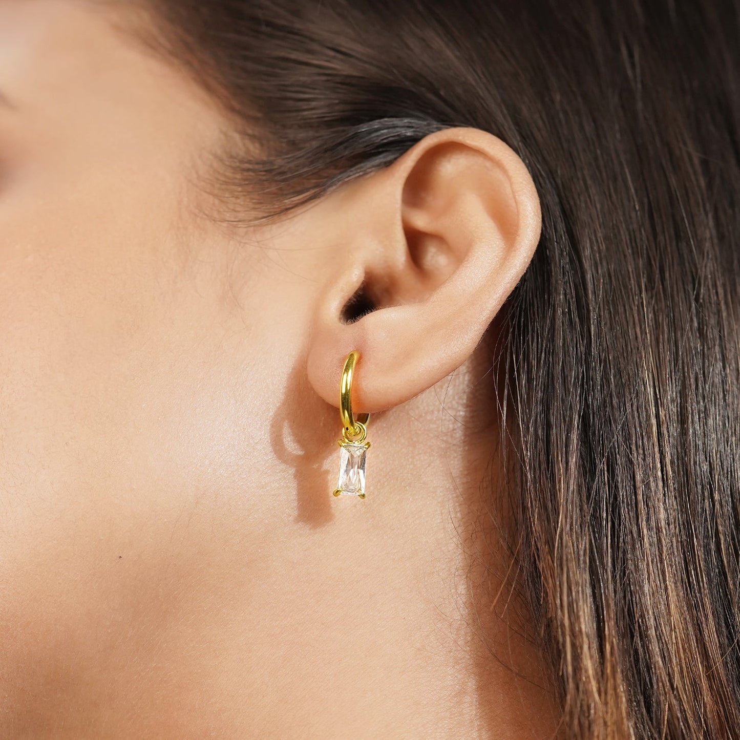 Golden Sparkle Stone-Set Earrings