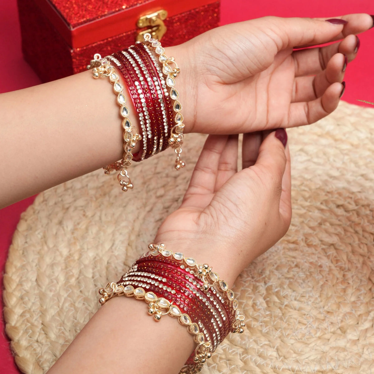 Garnet Majesty Bangle Set