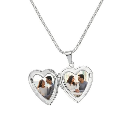 Personalised Heart Photo Locket Necklace