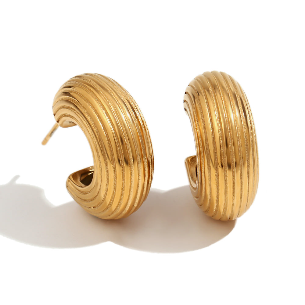 Klassy Stripped Hoops Earring