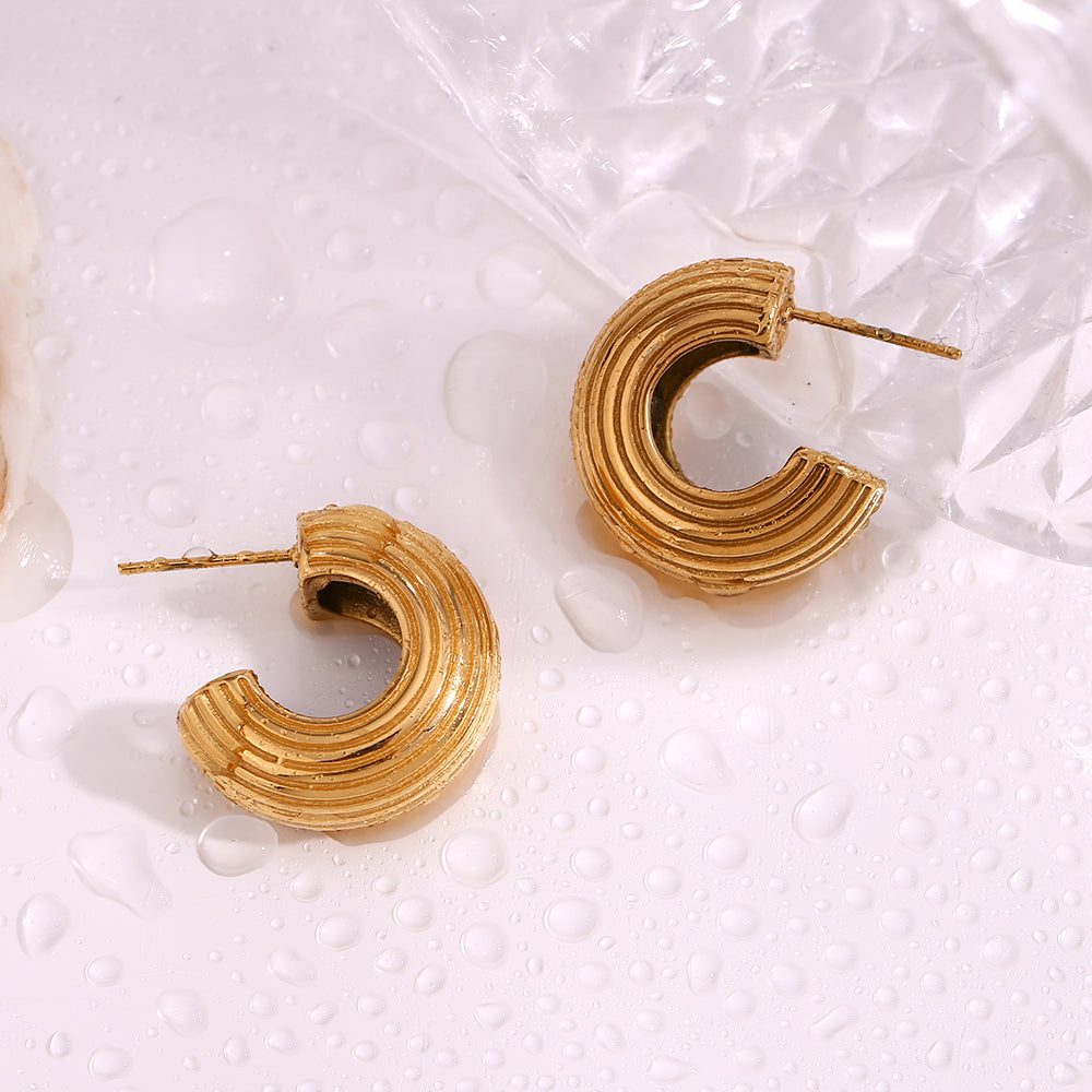 Klassy Stripped Hoops Earring