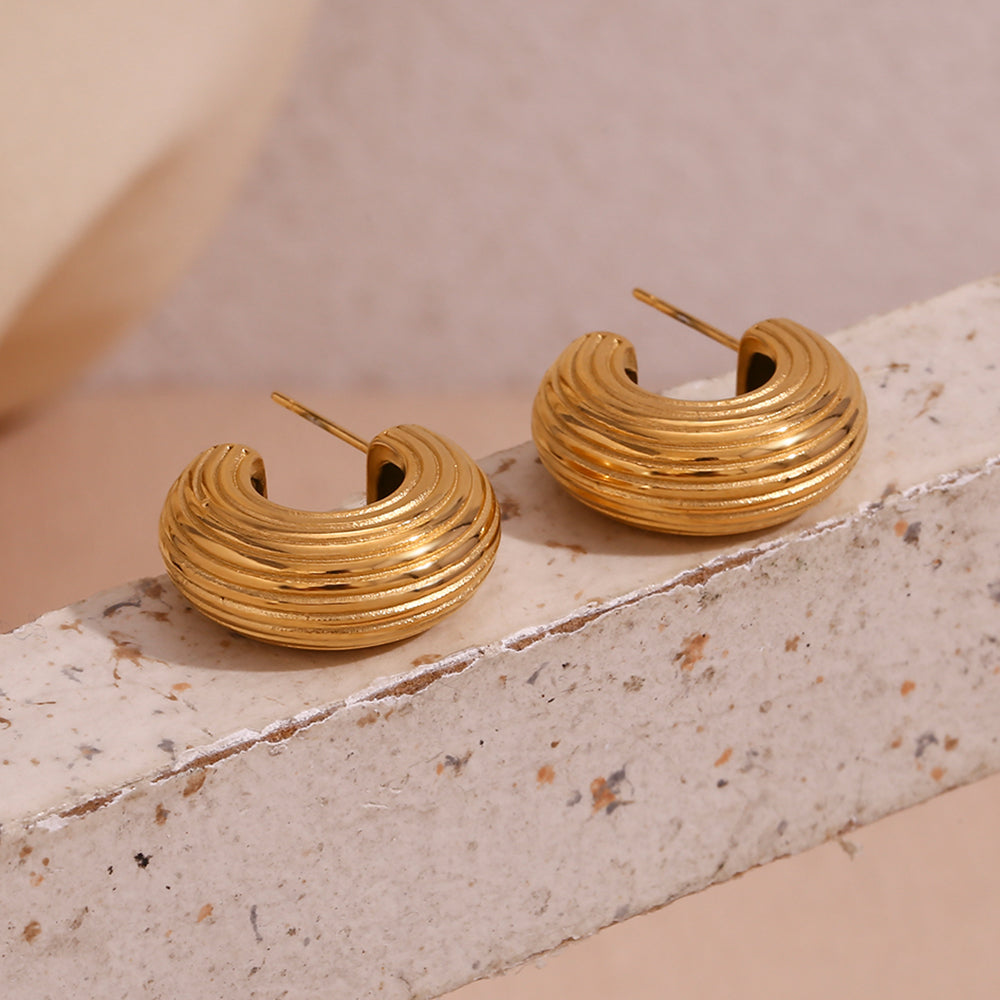 Klassy Stripped Hoops Earring