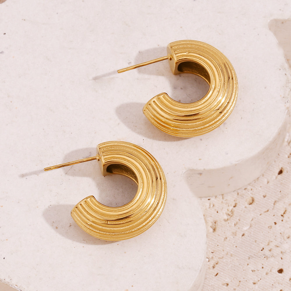 Klassy Stripped Hoops Earring