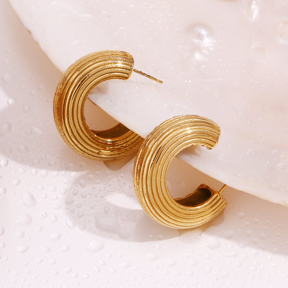 Klassy Stripped Hoops Earring