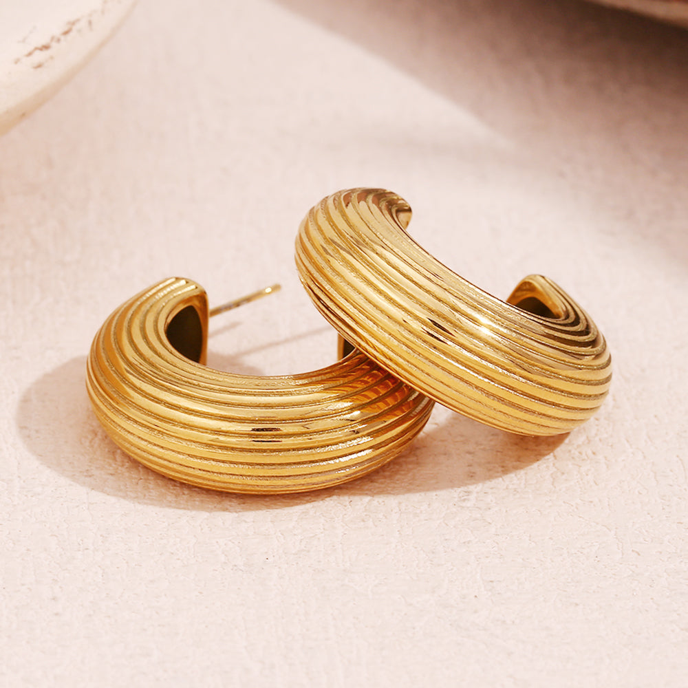 Klassy Stripped Hoops Earring