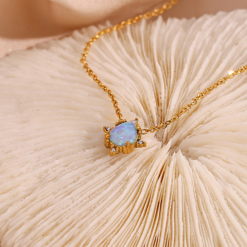 Ethereal Opal Teardrop Necklace