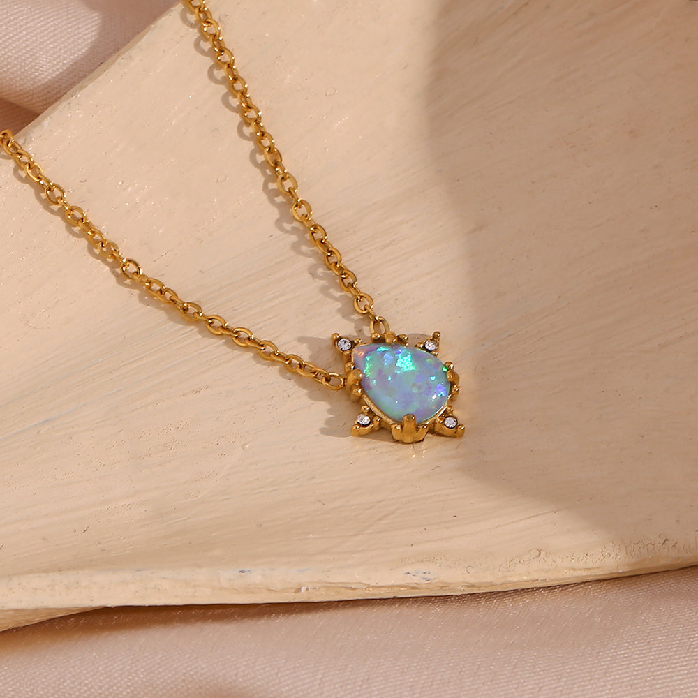 Ethereal Opal Teardrop Necklace