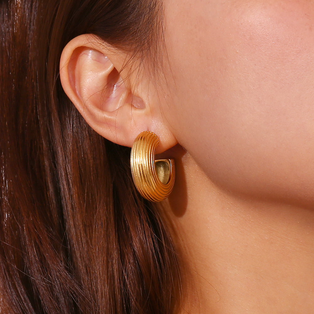 Klassy Stripped Hoops Earring