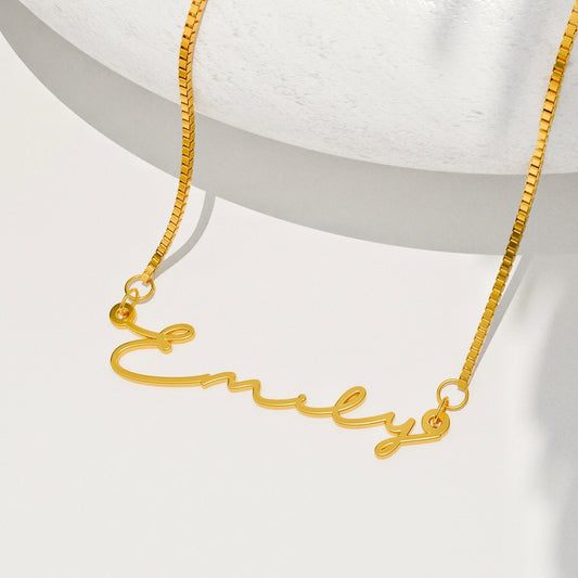 18K Gold Plated Signature Name Necklace