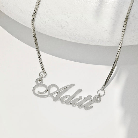 Silver Plated Classic Name Necklace