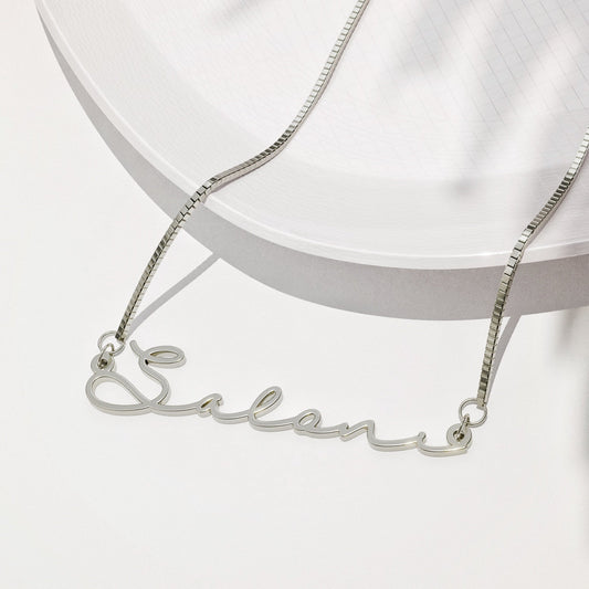 Silver Plated Signature Name Necklace