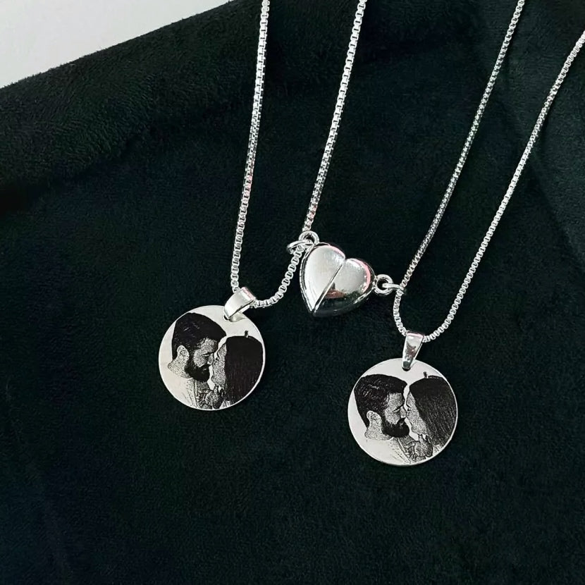 Matching Couple Memory Necklaces