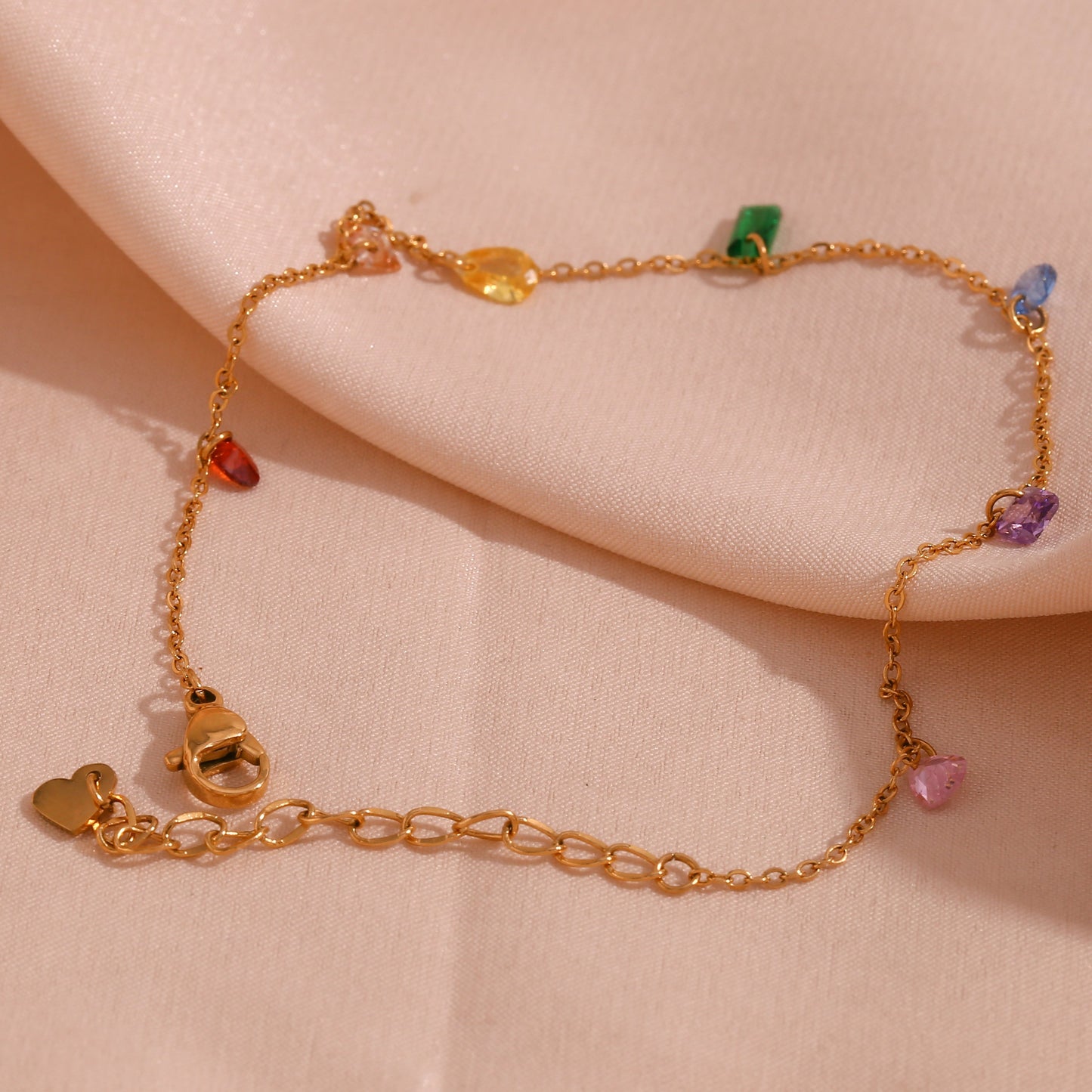 Eternal Rainbow Gemstone Charms Necklace