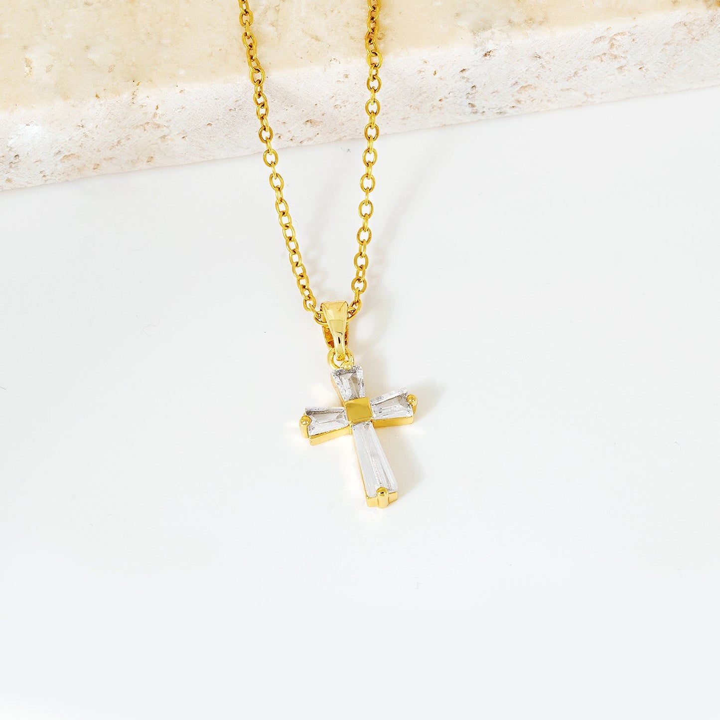 Eternal Shine Cross Pendant Necklace