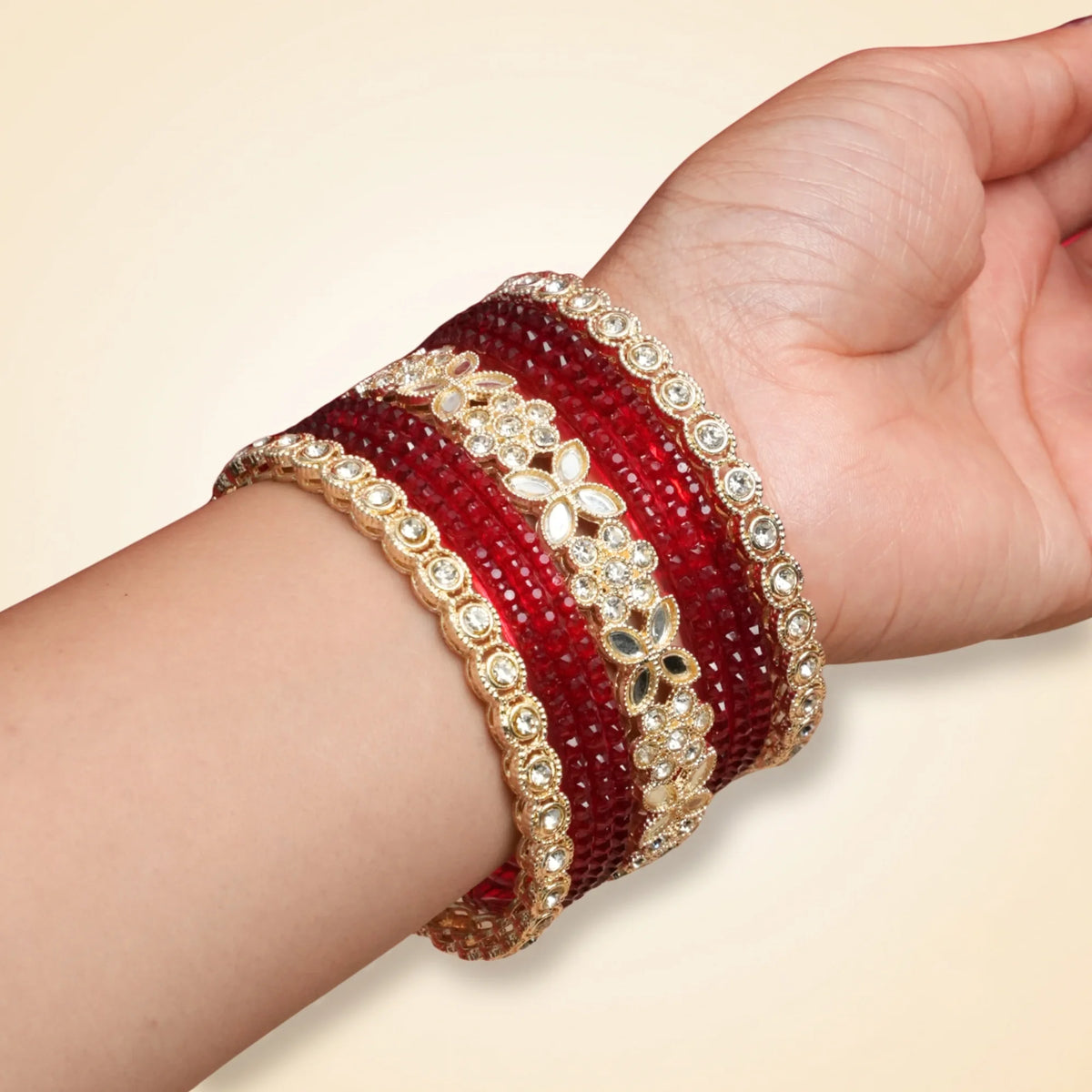 Rose Petal Bangle Set