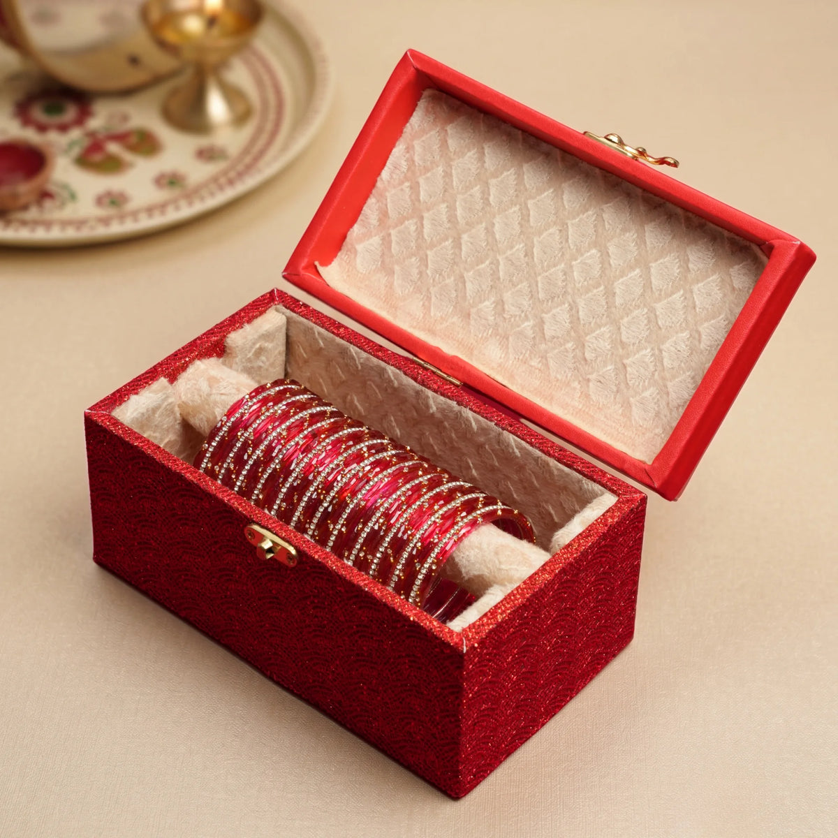 Ruby Shimmer Bangle Set