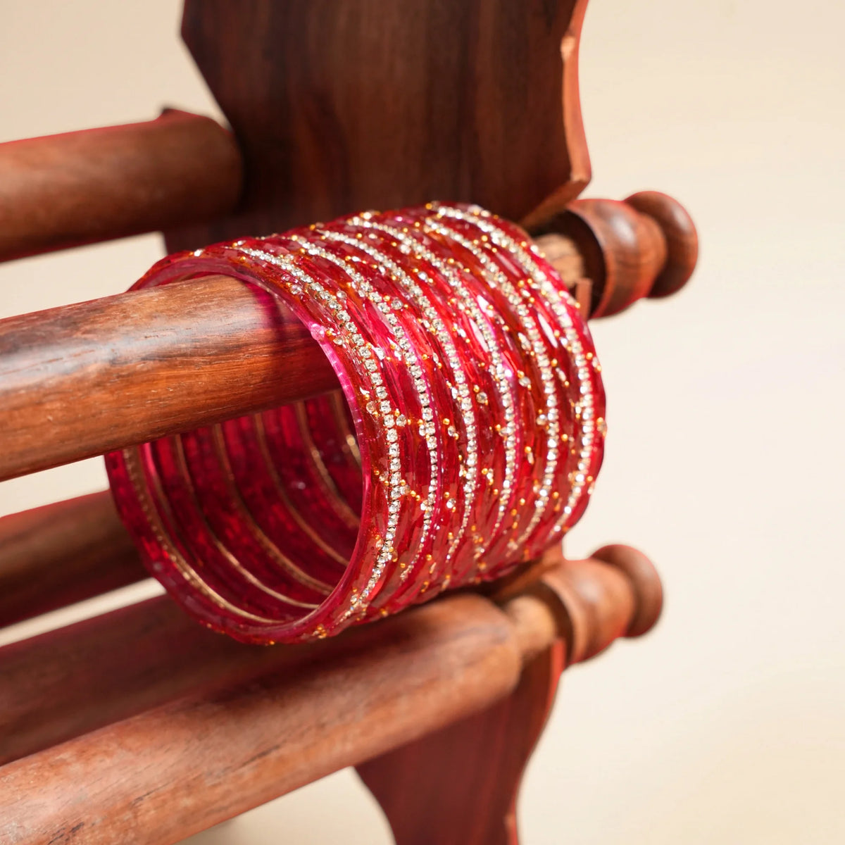 Ruby Shimmer Bangle Set