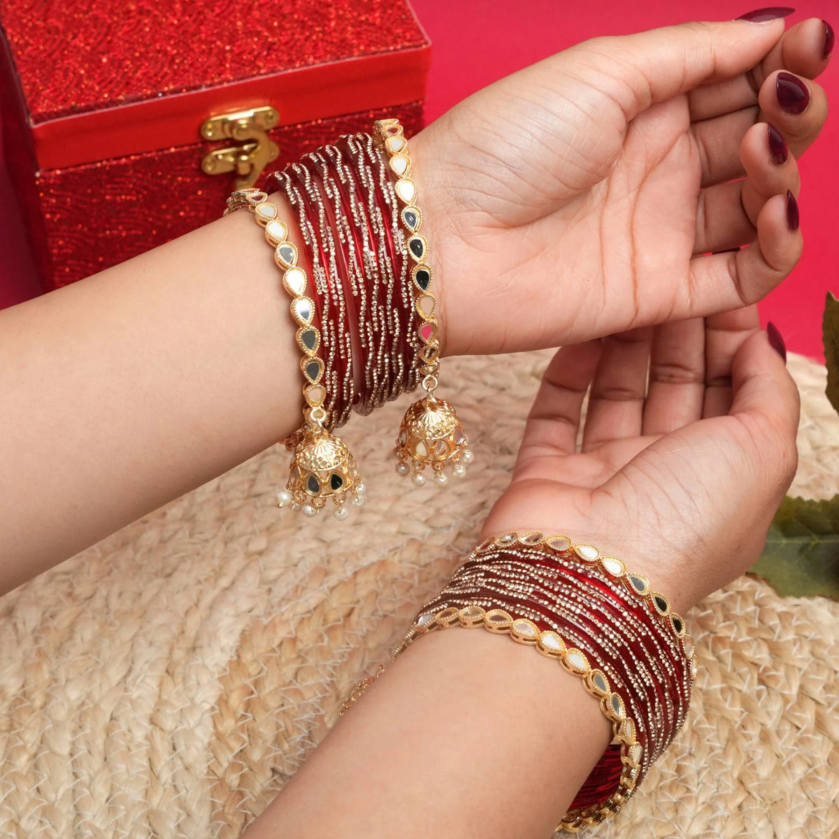 Cherry Dainty Drop Bangle Set