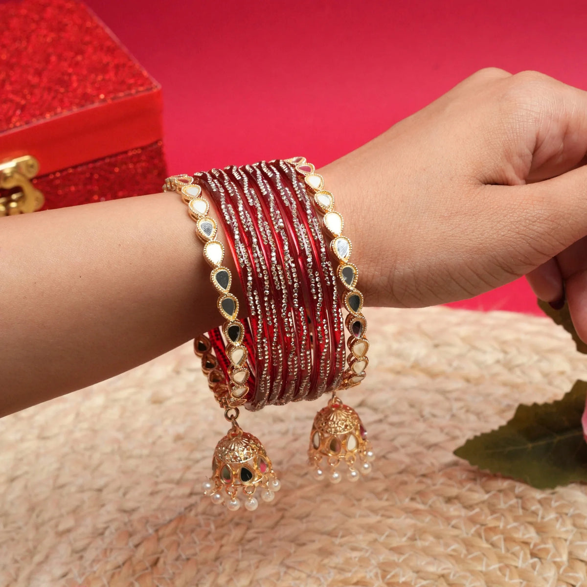 Cherry Dainty Drop Bangle Set