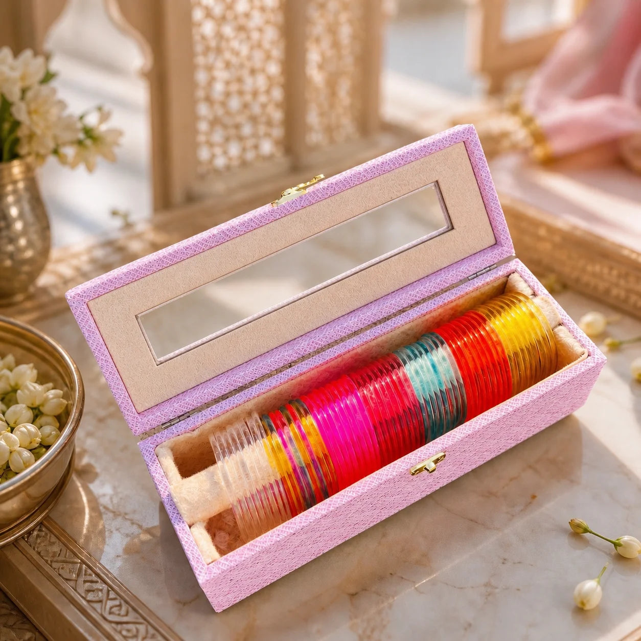 Jelly Bangle Box (56 Bangles + 4 Ghungroo Bangles)