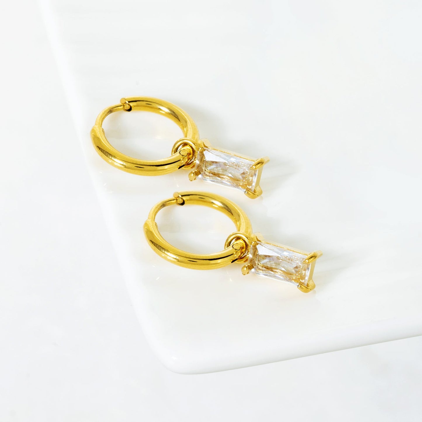 Golden Sparkle Stone-Set Earrings