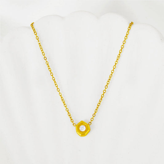 Radiant Hexagon Pendant Necklace