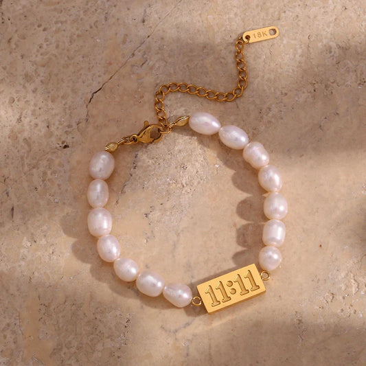 11:11 Golden Pearl Bracelet