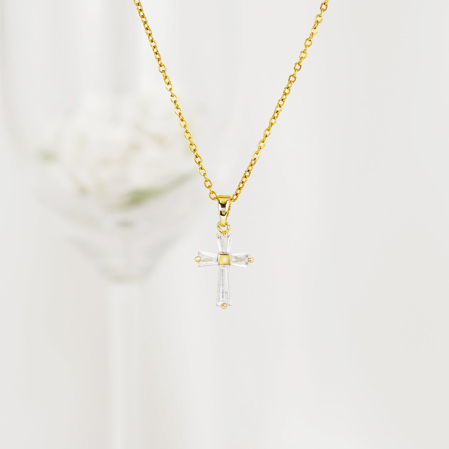 Eternal Shine Cross Pendant Necklace