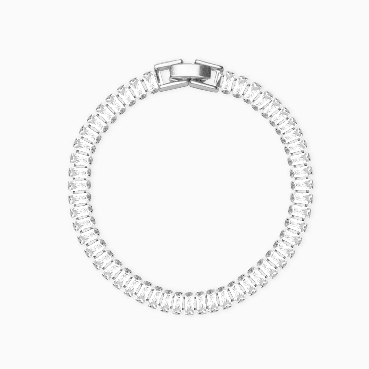 Round & Baguette Diamond Tennis Necklace – Mavilo
